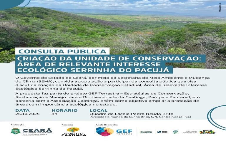 Consulta Pública - Proposta de criação de Área de Relevante Interesse Ecóligico Serrinha do Pacujá